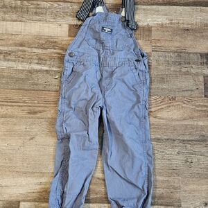 OshKosh B'gosh Blue Striped-Tab Overalls